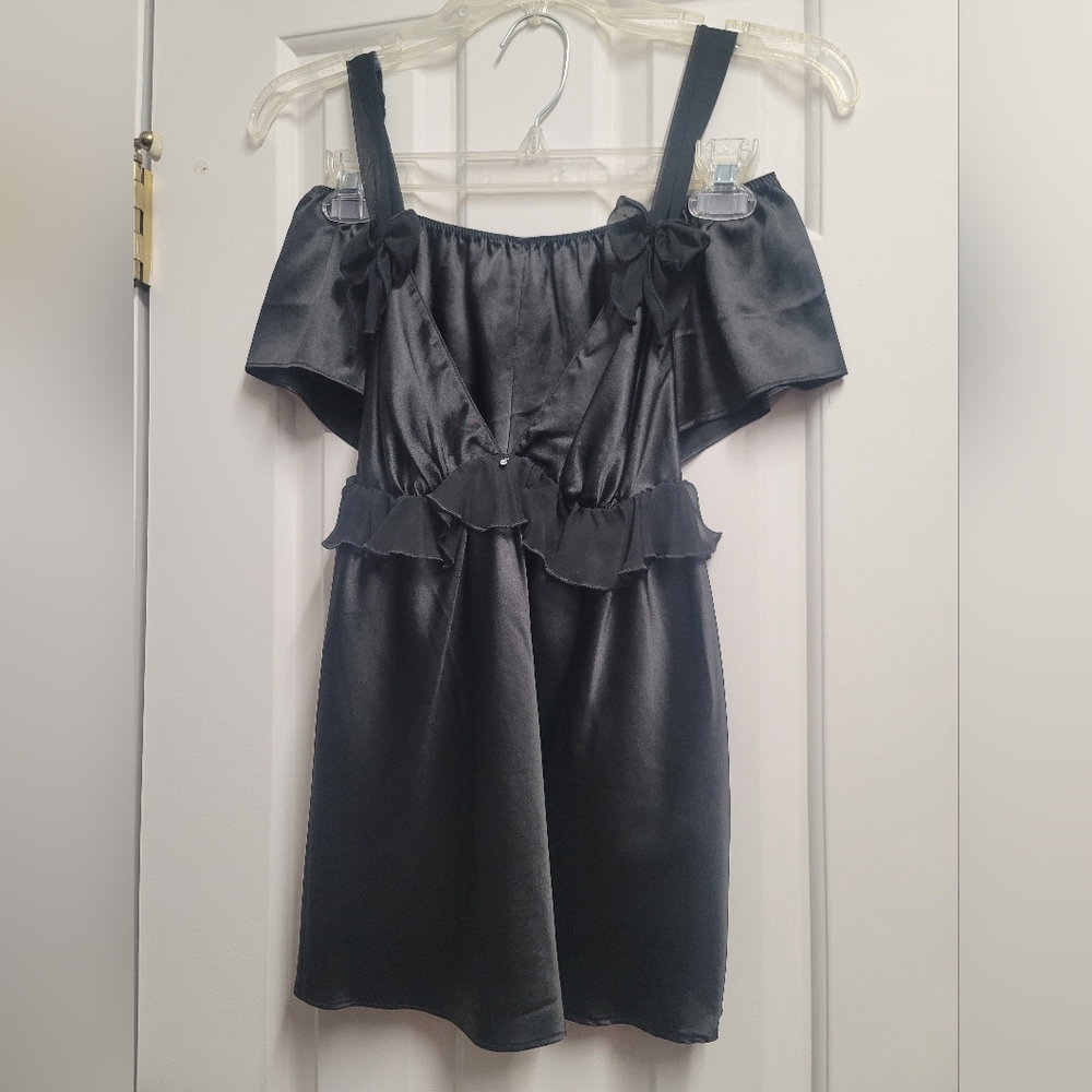 Victoria's Secret Black Satin Cami Set